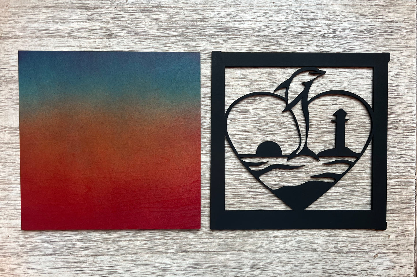 Shadowbox Nightlight {Sunset Dolphin}
