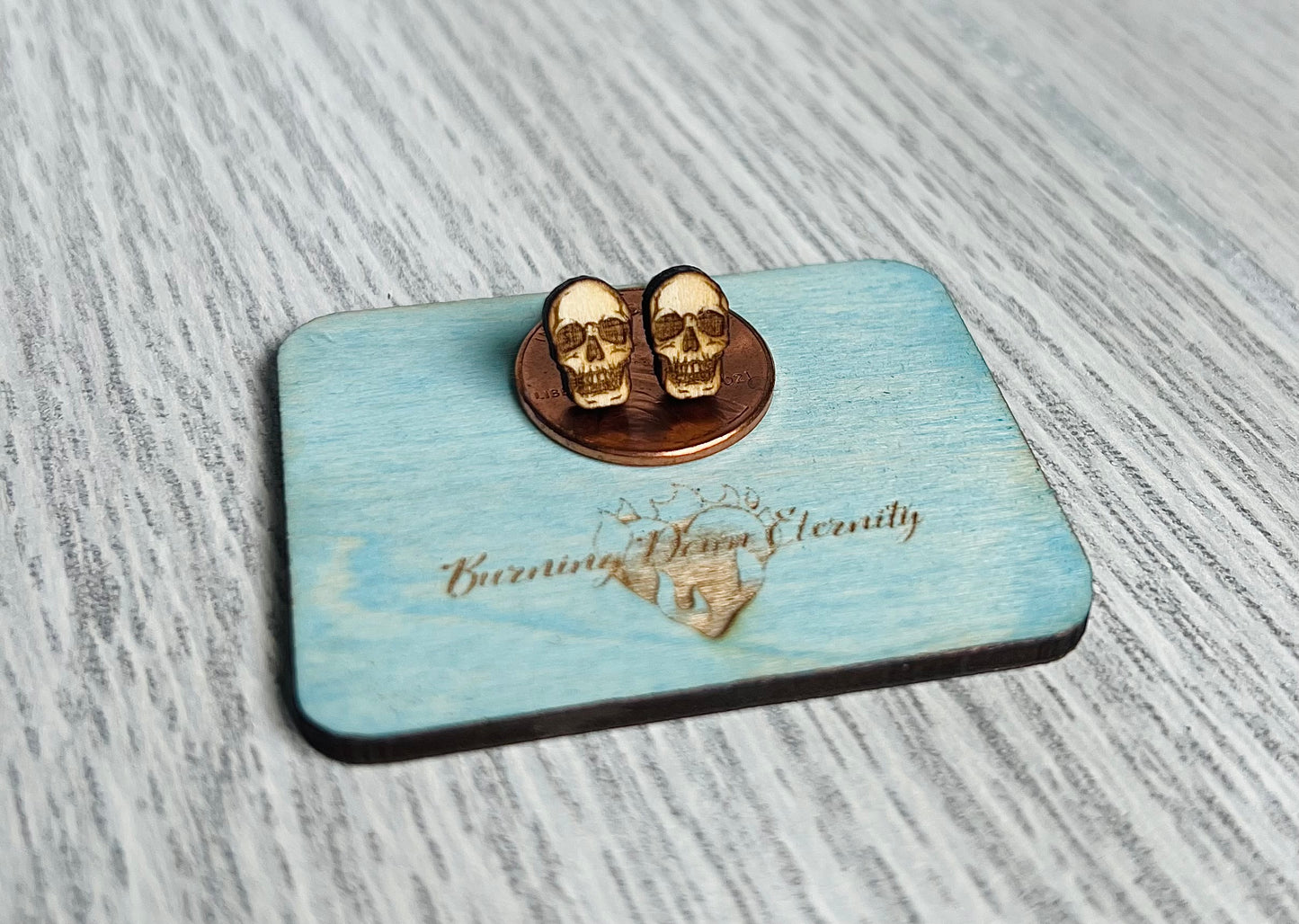 Wood Earrings {Skulls}