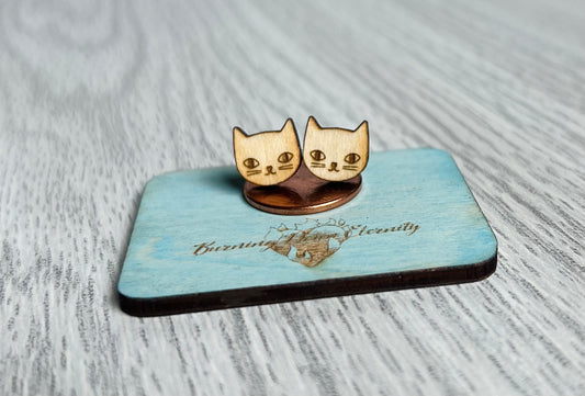 Wood Earrings {Cats}