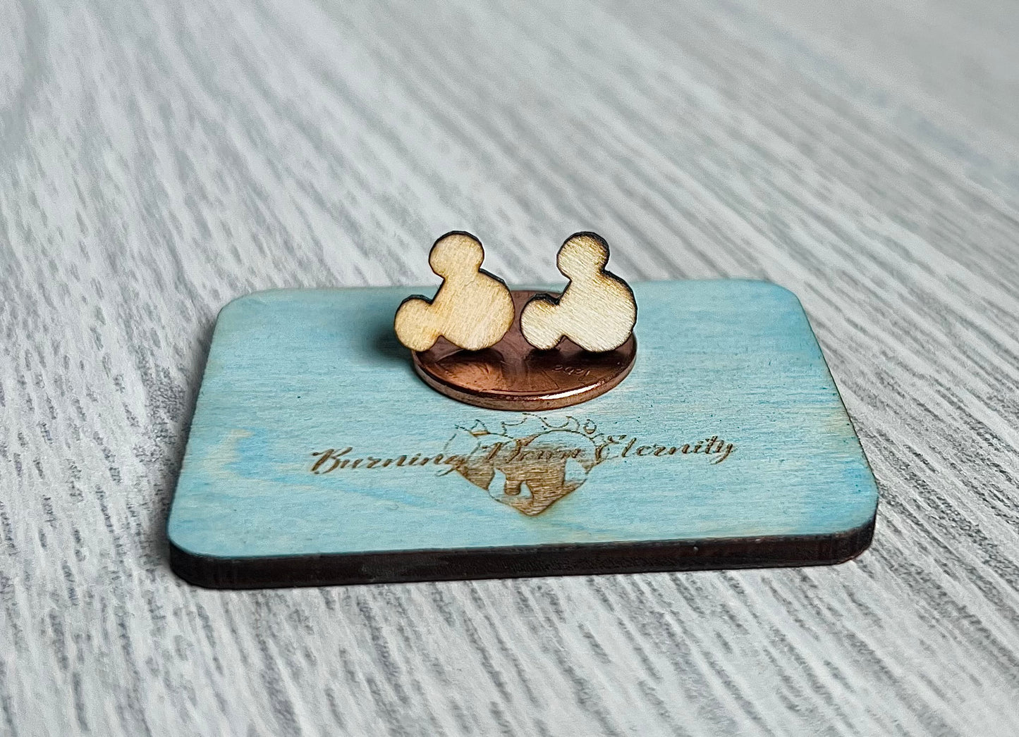 Wood Earrings {THE Mouse}