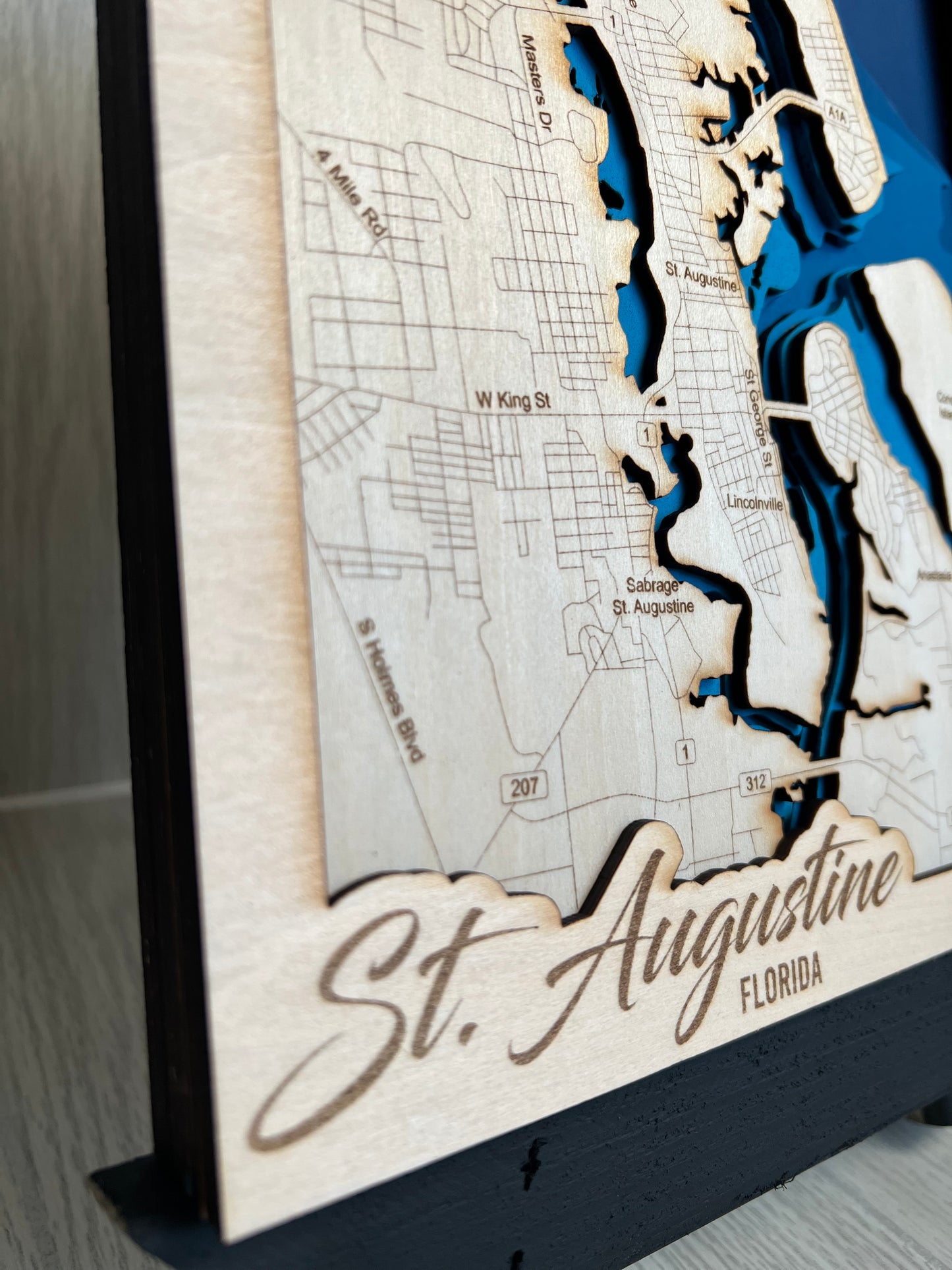 Layered Wood Map {St Augustine, FL}