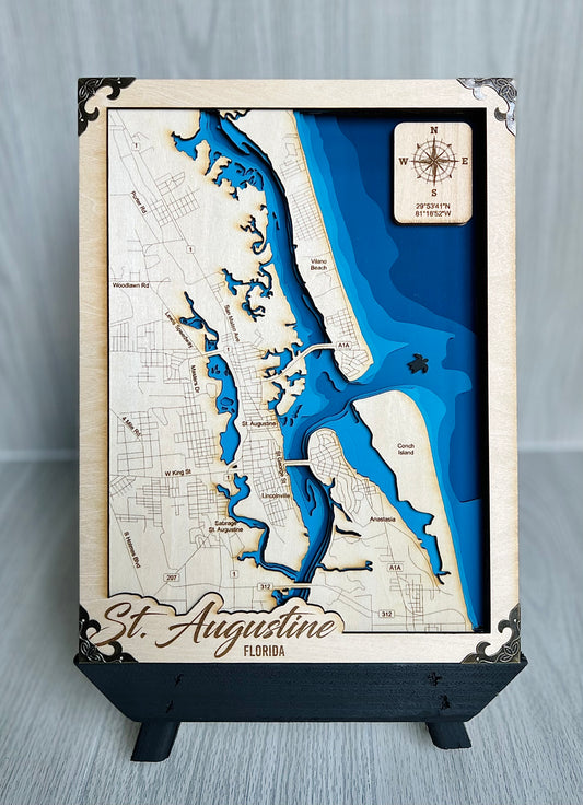 Layered Wood Map {St Augustine, FL}