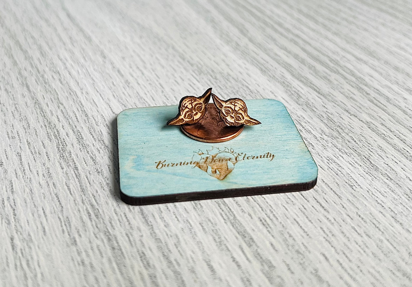 Wood Earrings {YodaHead}