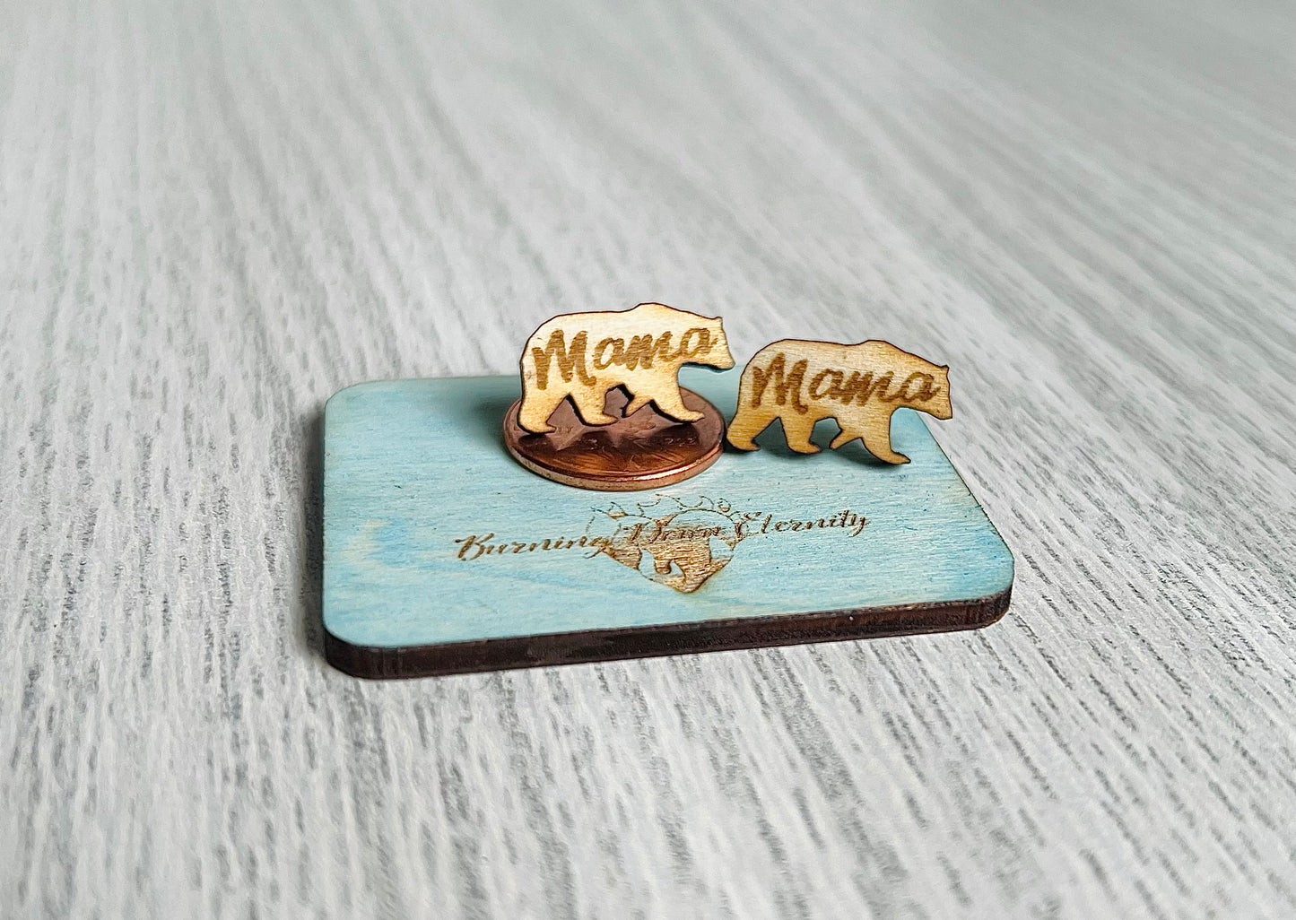 Wood Earrings {Mama Bear}