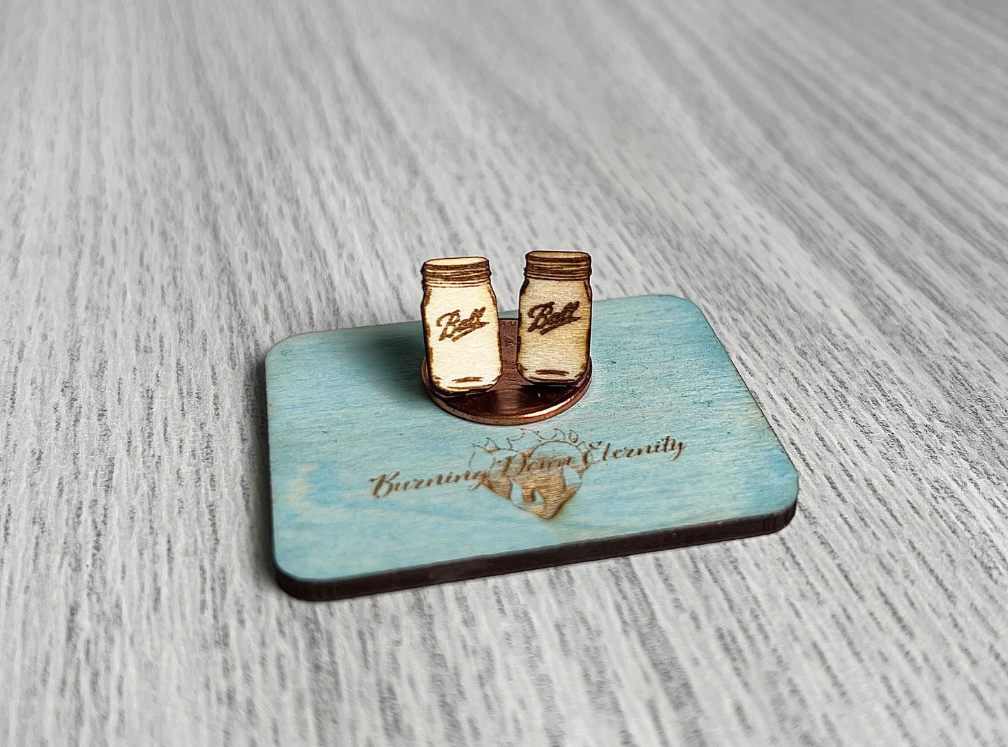 Wood Earrings {Mason Jars}