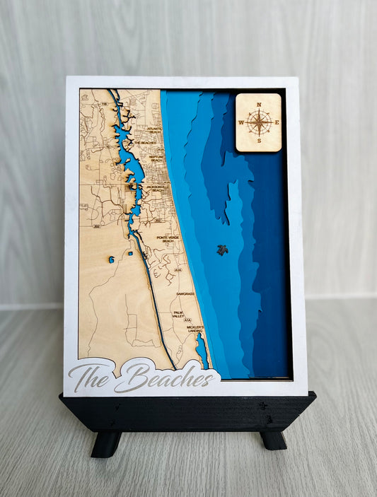 Layered Wood Map ~ The Beaches Area