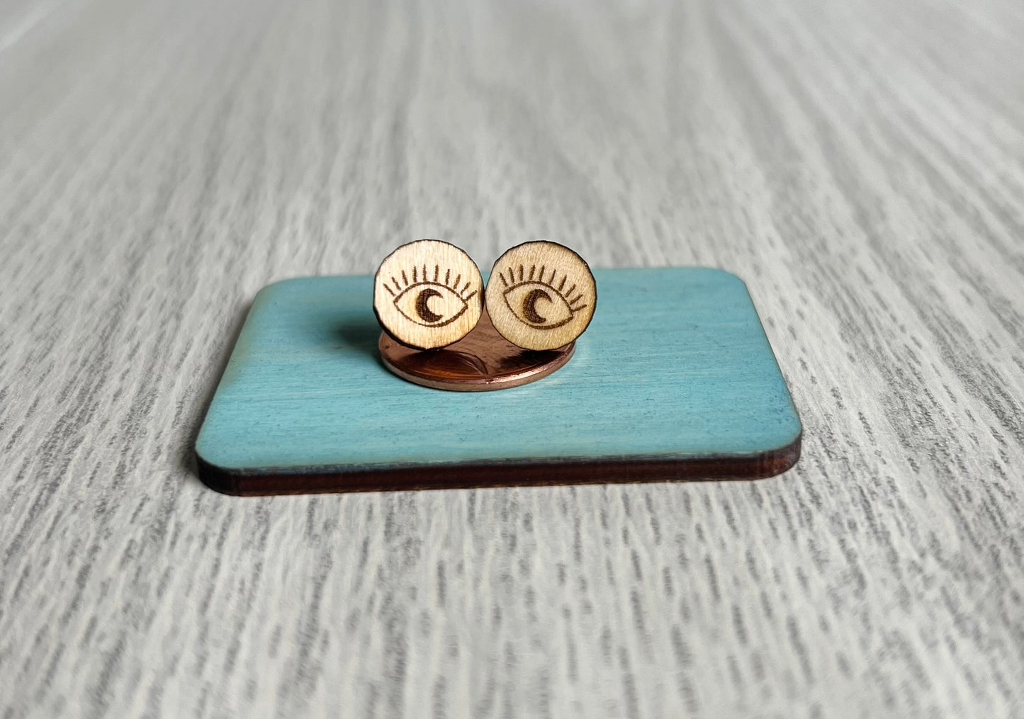Wood Earrings {Third Eye}