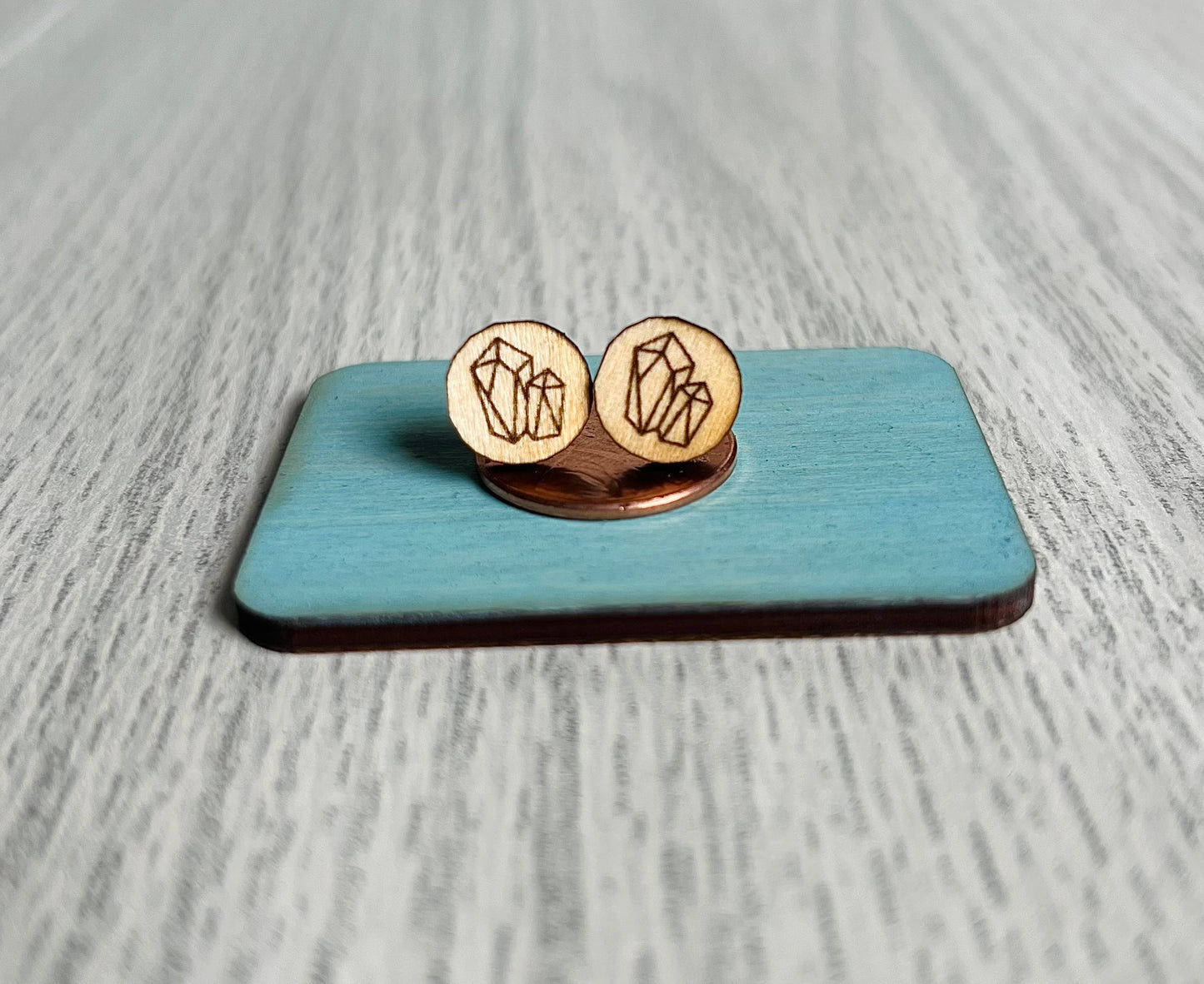 Wood Earrings {Crystals}