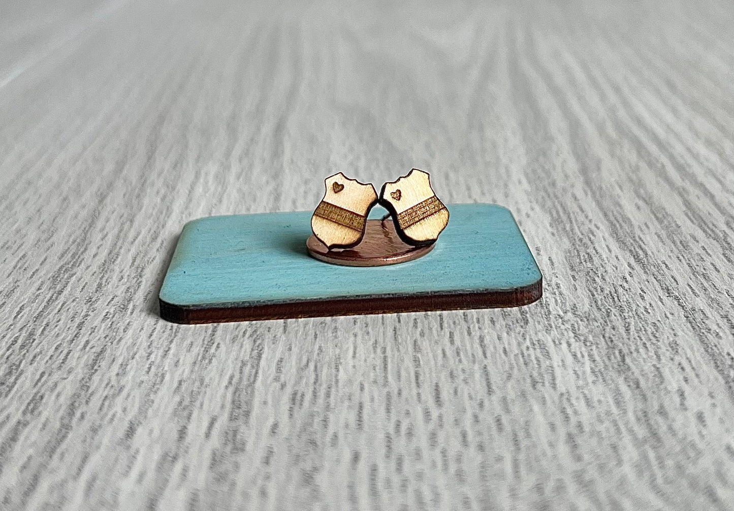 Wood Earrings {Badge}