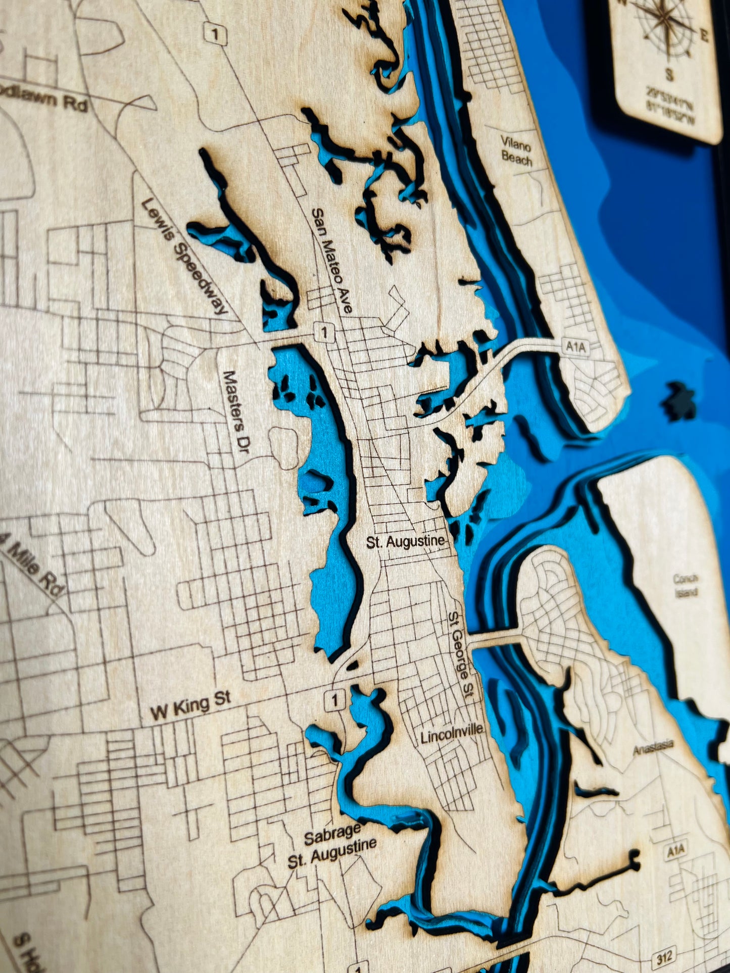 Layered Wood Map {St Augustine, FL}