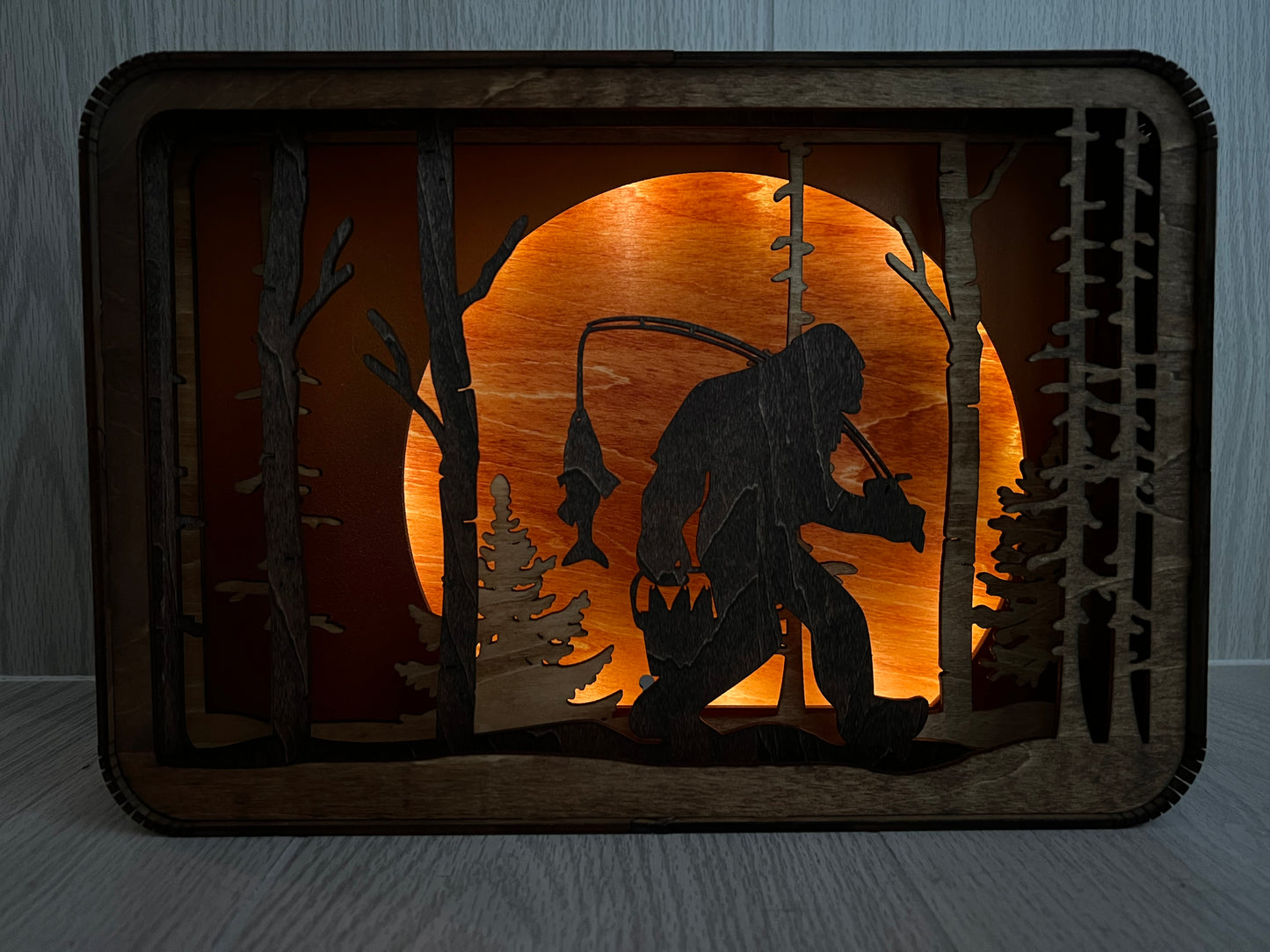 SceneBox Nightlight {Bigfoot Forest Fishing}