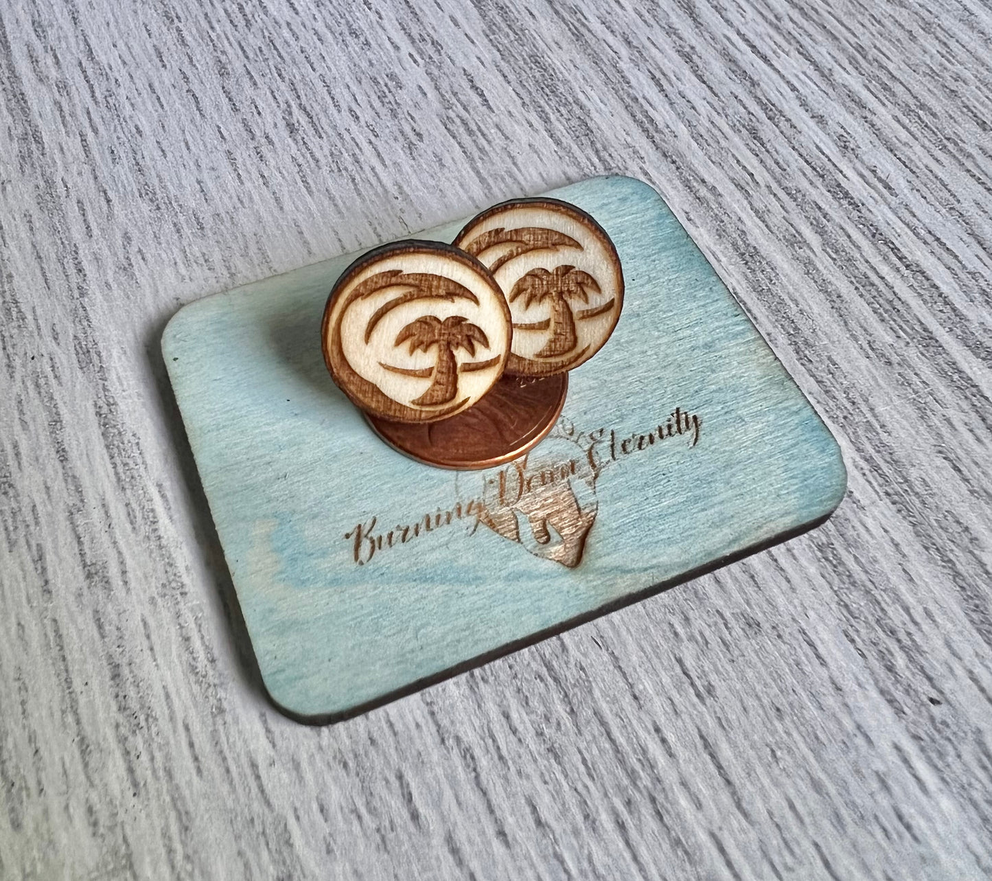 Wood Earrings {Wave Palm}