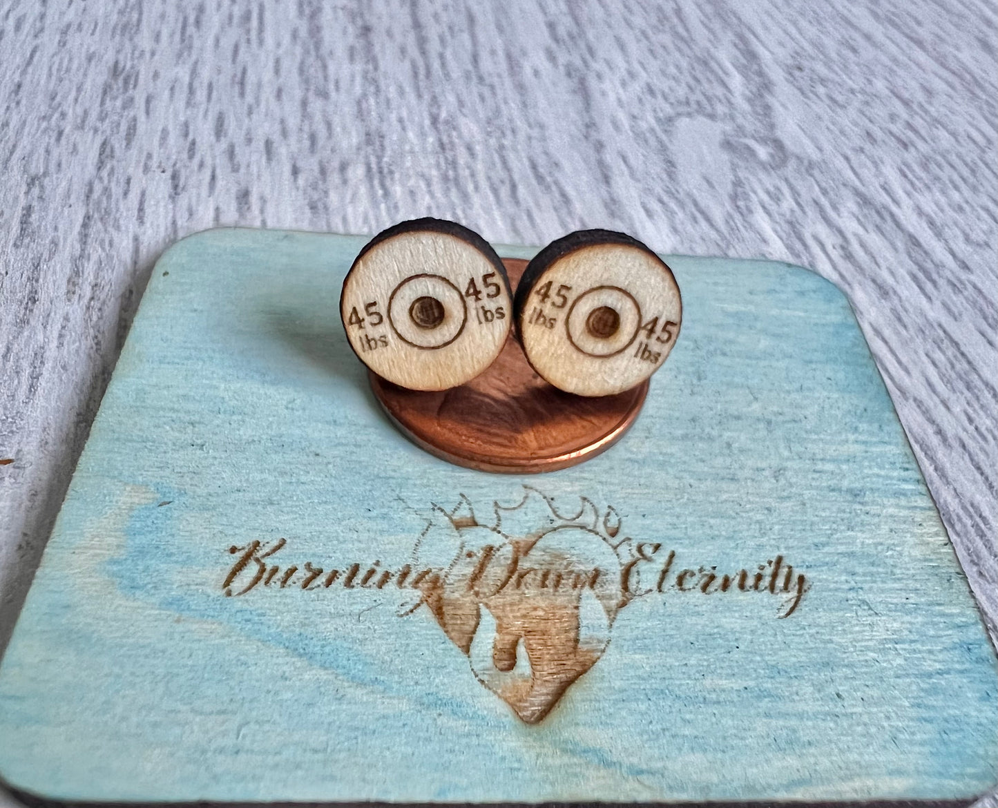 Wood Earrings {45 lbs Weights}