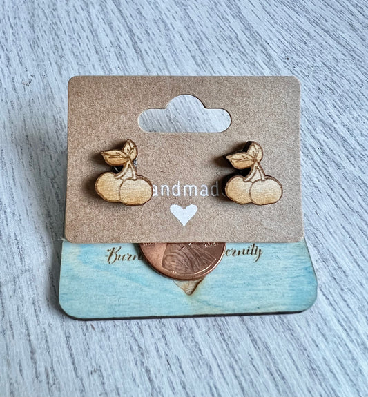 Wood Earrings {Cherries}