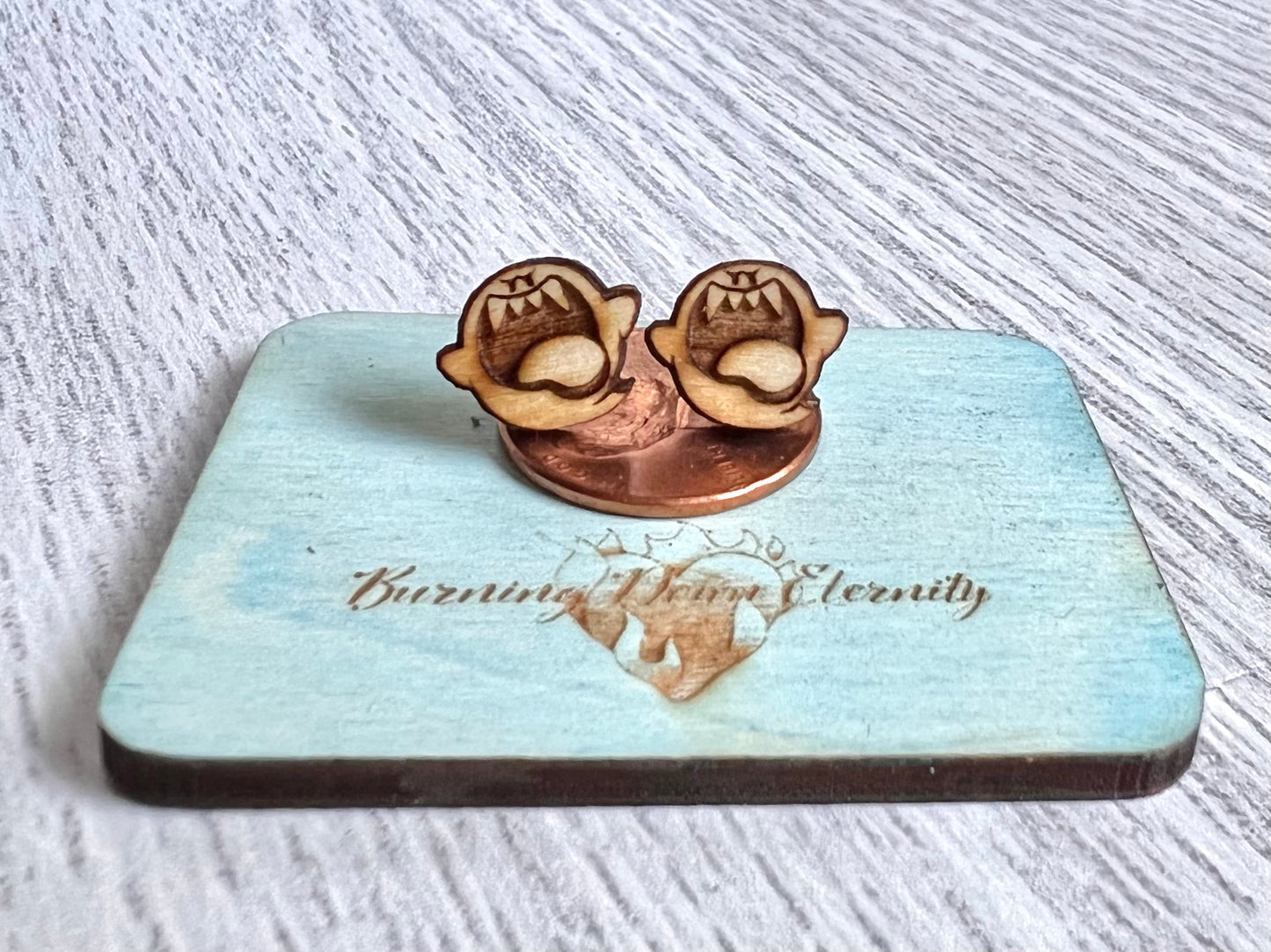 Wood Earrings {Boo Ghost}