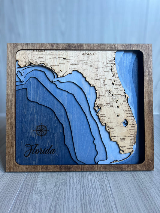 Florida Layered Map  ~Blue~