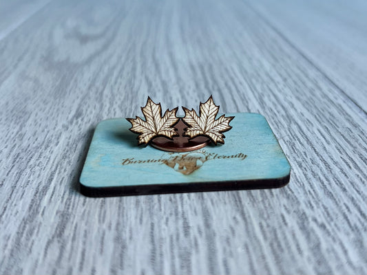 Wood Earrings {Maple Leaf}