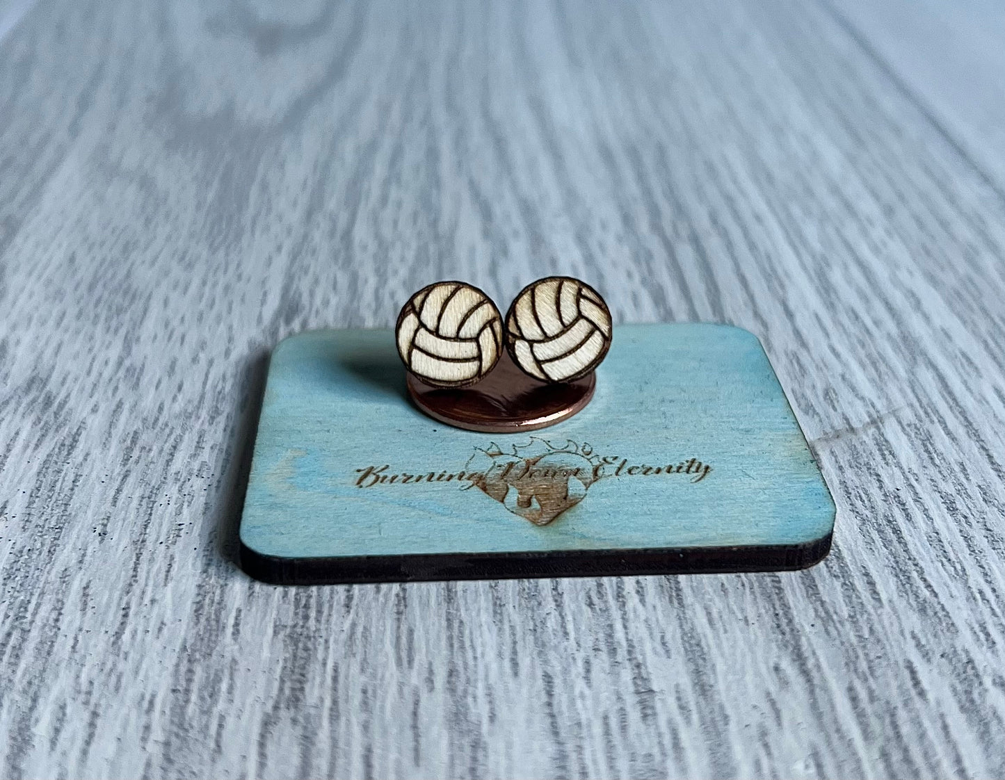Wood Earrings {Vollyball}