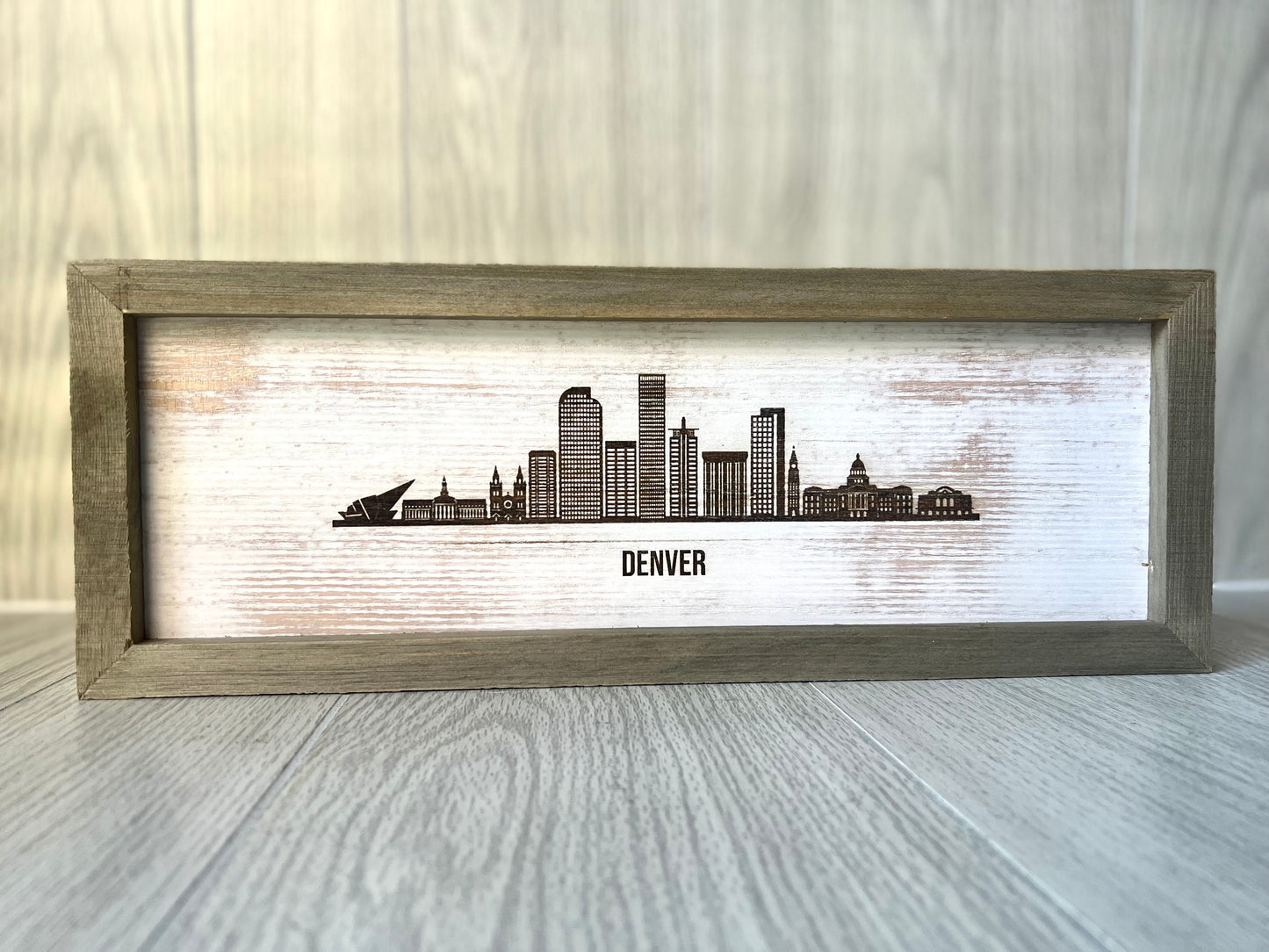 Wood Sign {Denver CO Skyline}