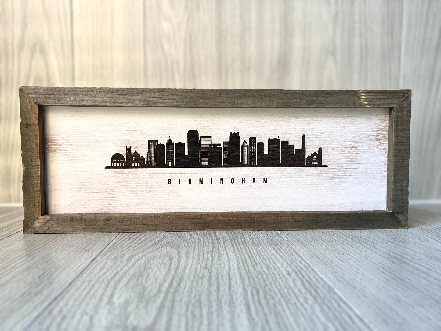 Wood Sign {Birmingham AL Skyline}