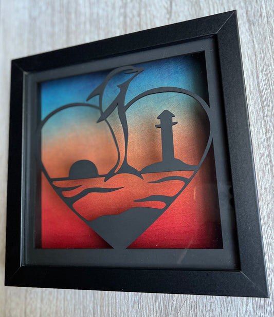 Shadowbox Nightlight {Sunset Dolphin}