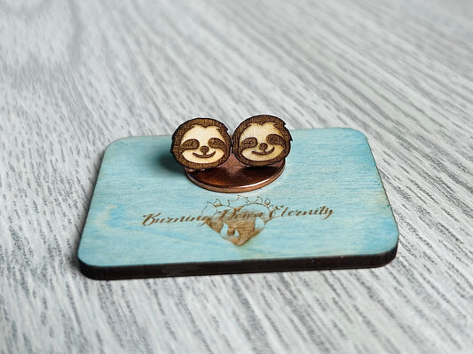 Wood Earrings {Sloths}