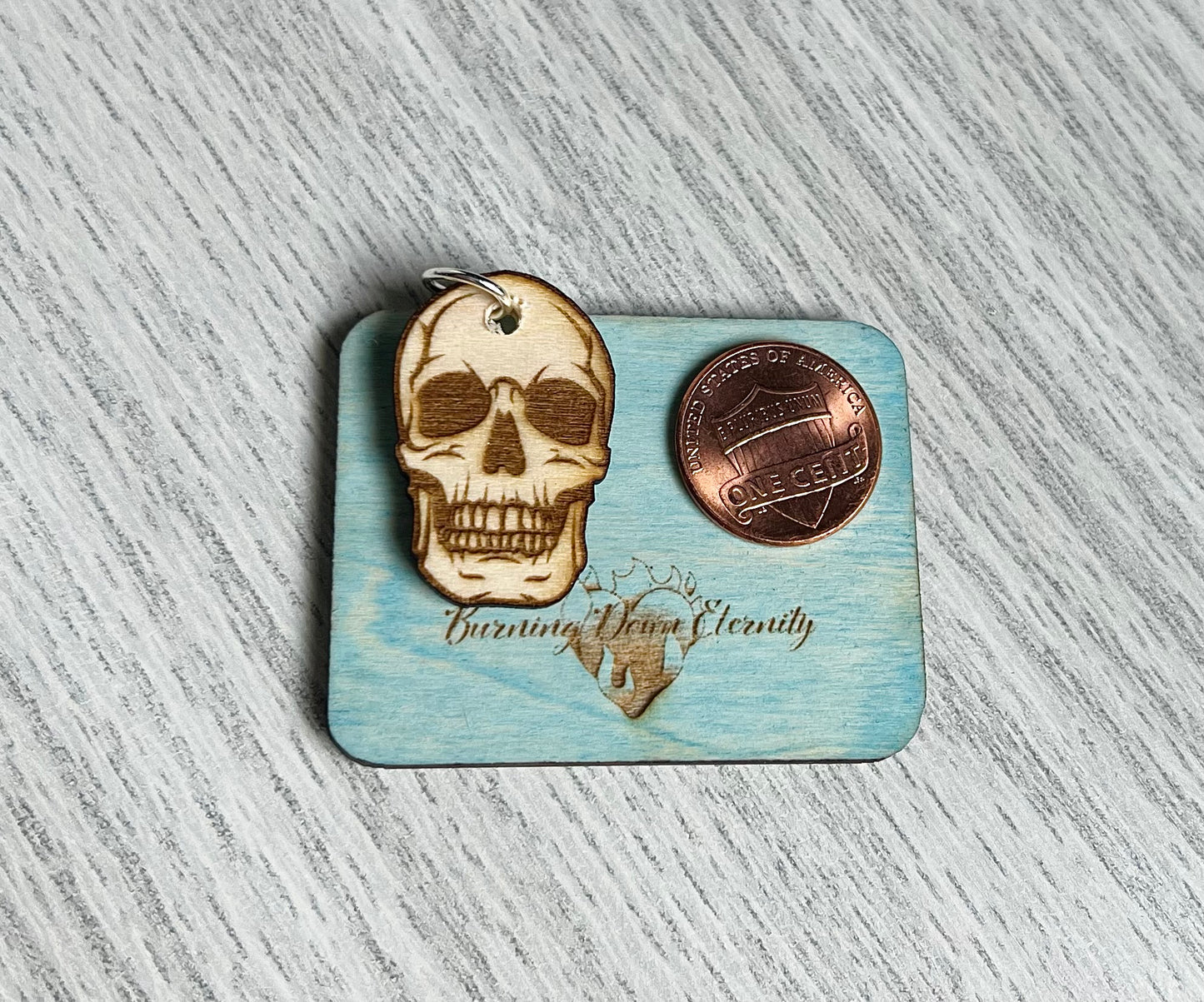 Wood Charm {Skull}