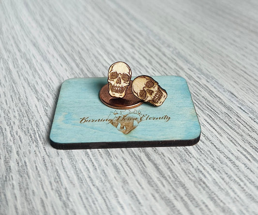 Wood Earrings {Skulls}