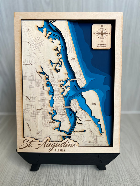 Layered Wood Map {St Augustine, FL}