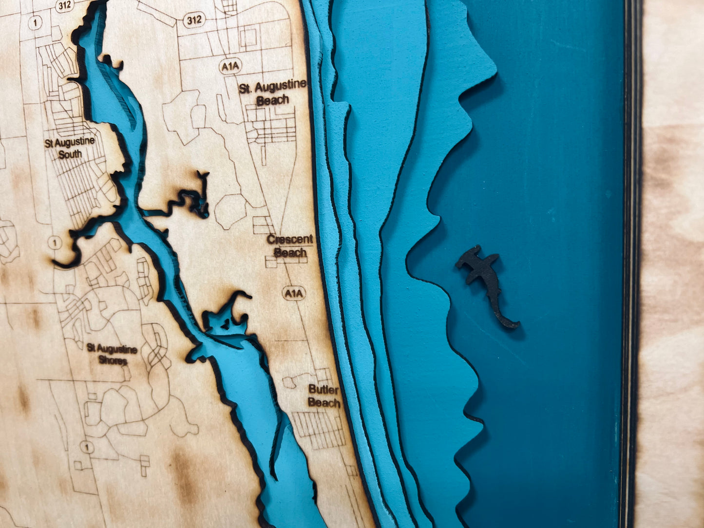 Layered Wood Map {St Augustine South}