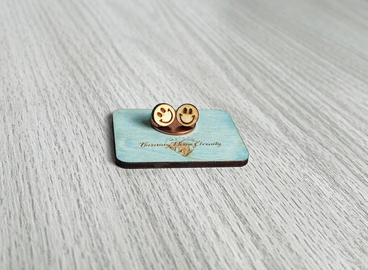 Wood Earrings {Smiley Faces}