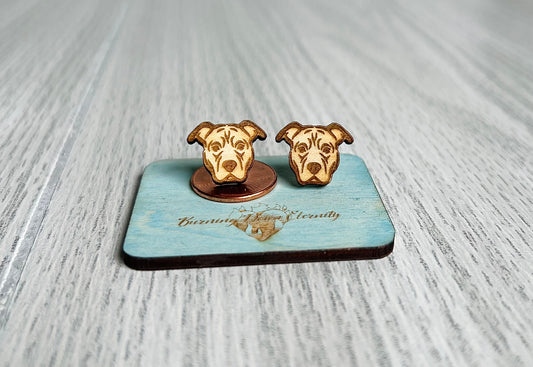 Wood Earrings {PitBulls}