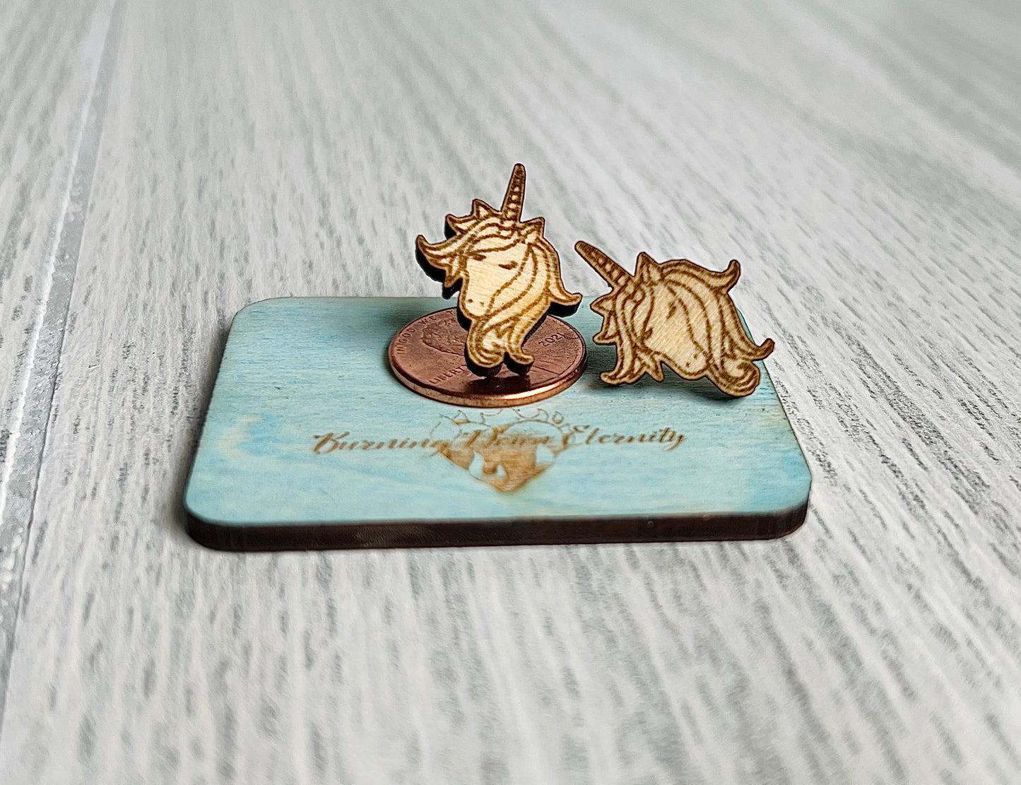 Wood Earrings {Unicorns}