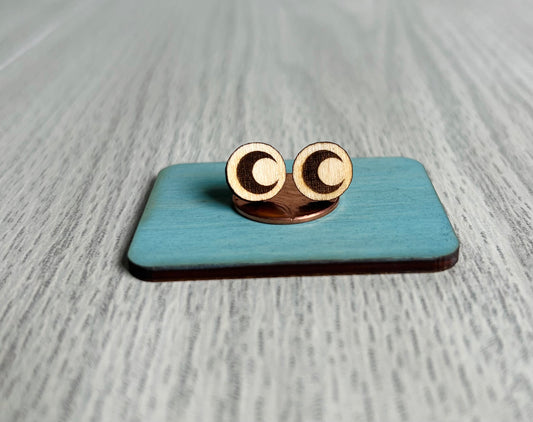 Wood Earrings {Moons}