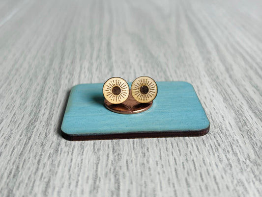 Wood Earrings {Suns}