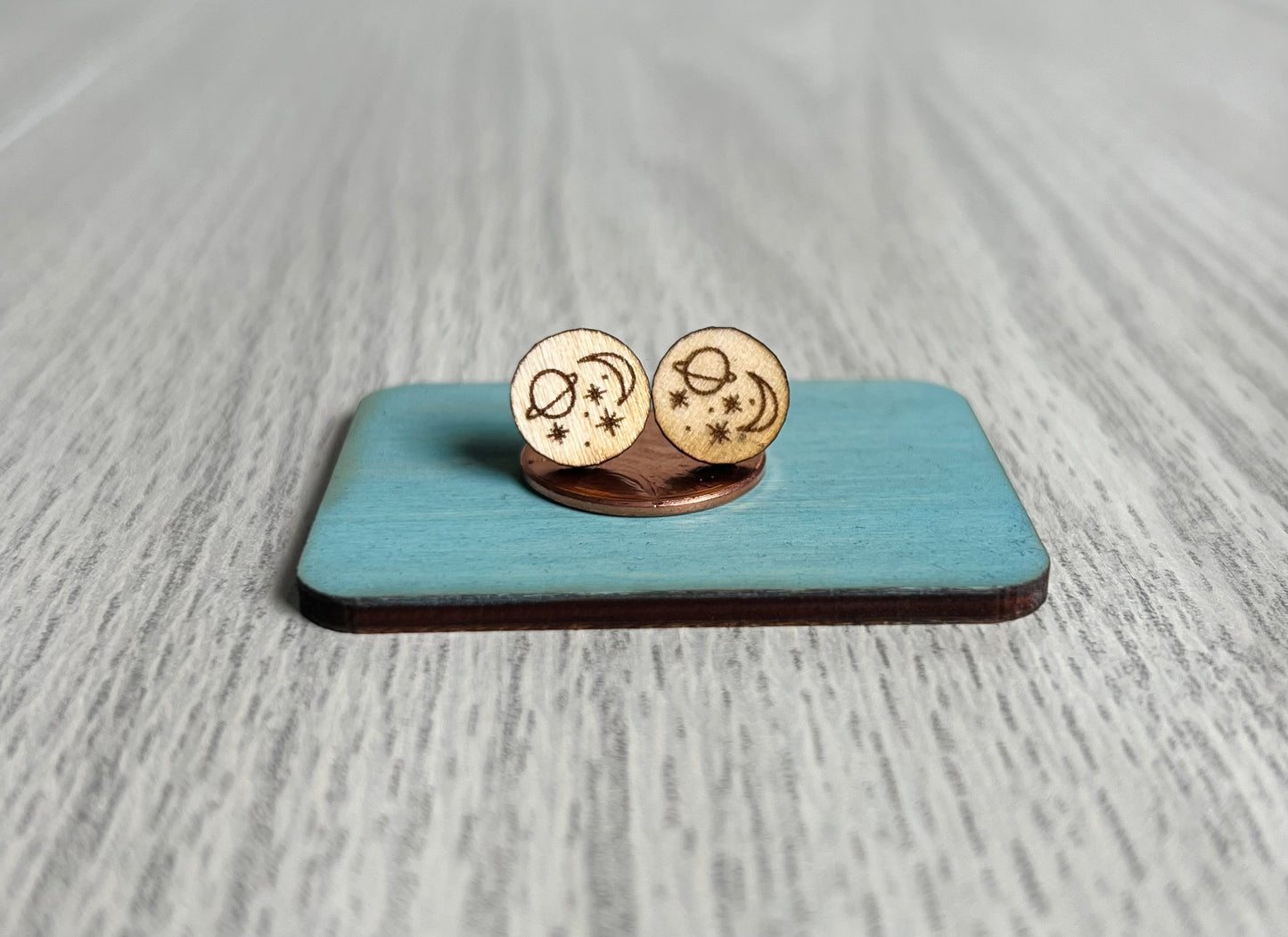 Wood Earrings {Planets}