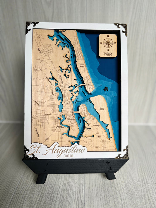 Layered Wood Map {St Augustine, FL}