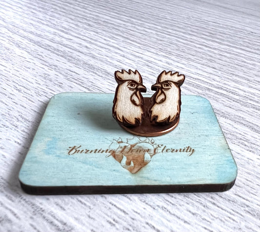 Wood Earrings {Roosters}