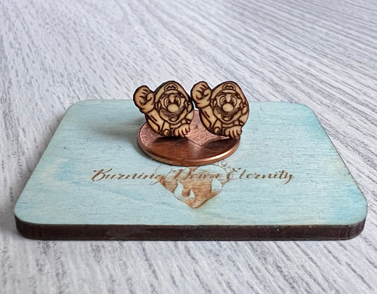 Wood Earrings {Mario}