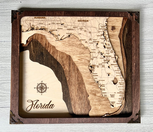 Florida Layered Map  ~ Stained