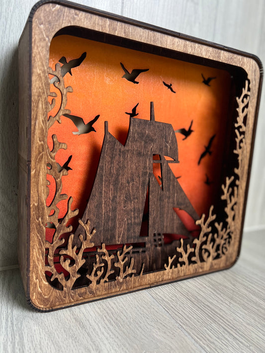 SceneBox Nightlight {Ship and Coral}