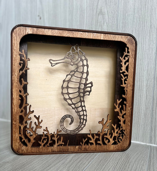 SceneBox Nightlight {Seahorse and Coral}