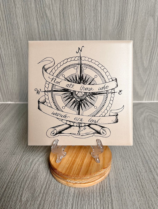 Ceramic Compass Engraved Ceramic Tiles Burning Down Eternity – Burning Down Eternity