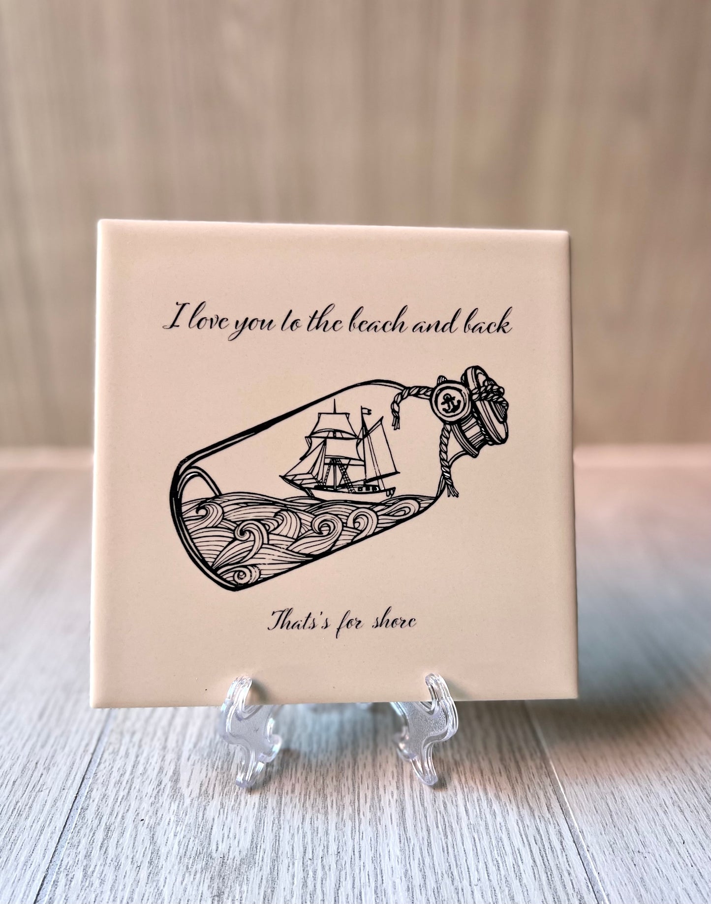 Engraved Ceramic Tile {Beach and Back}